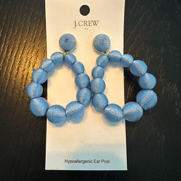 J. Crew blue, hoop earrings. - Picture 3 of 3